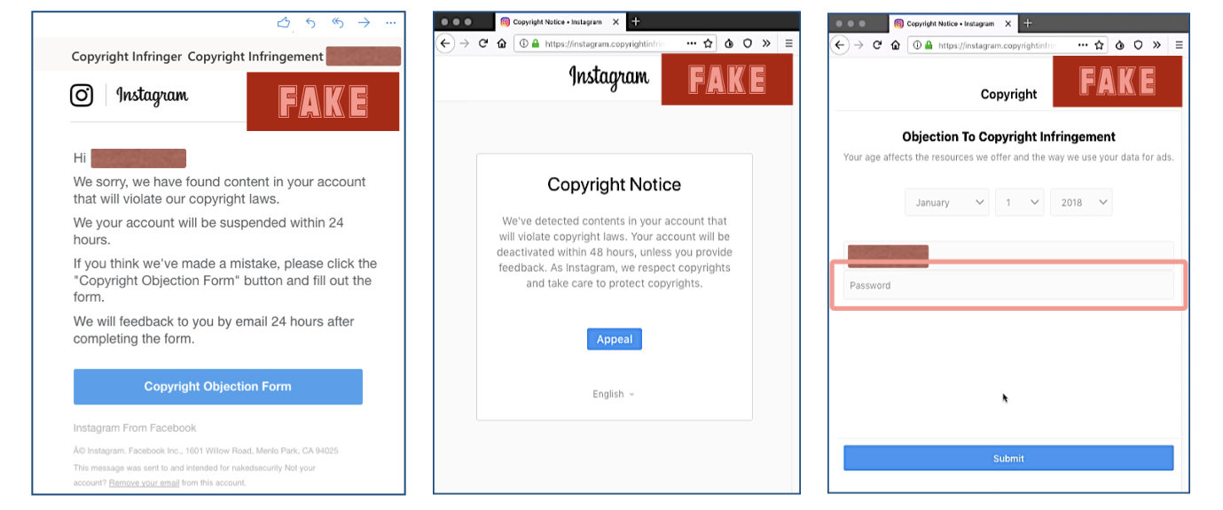 Instagram Copyright Infringement is the Latest Phishing Scam Targeting